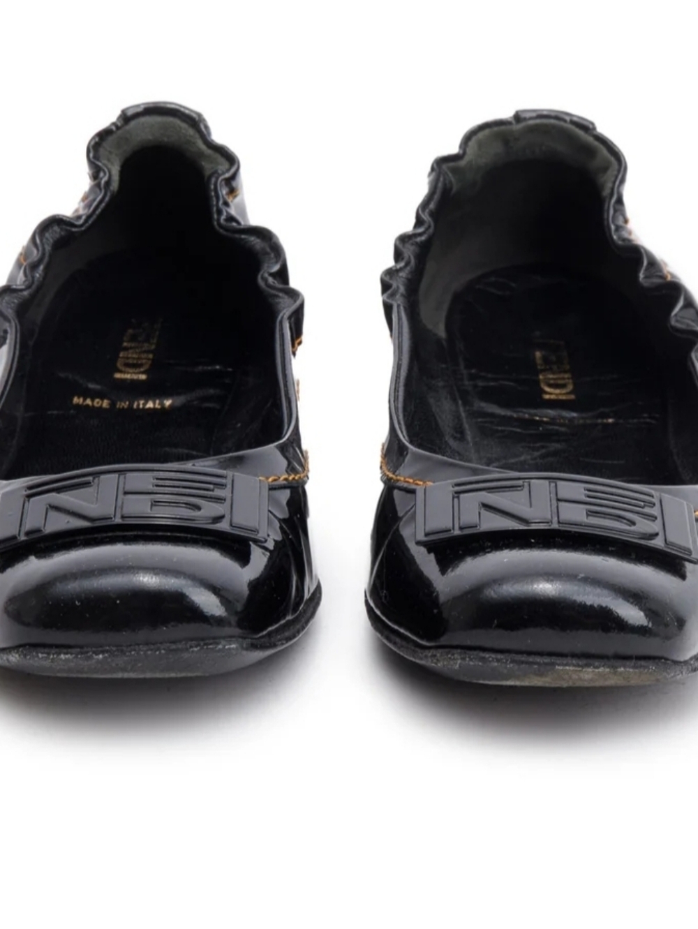Fendi Ballet Flats Black Patent Leather. Size: 37.5